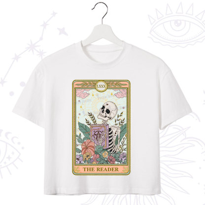 Purplehecate The Reader Occult Tarot Skeleton Crop T-Shirt