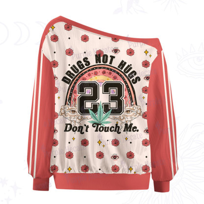 Purplehecate Drugs Not Hugs Don't Touch Me Off The Shoulder Graphic Jersey