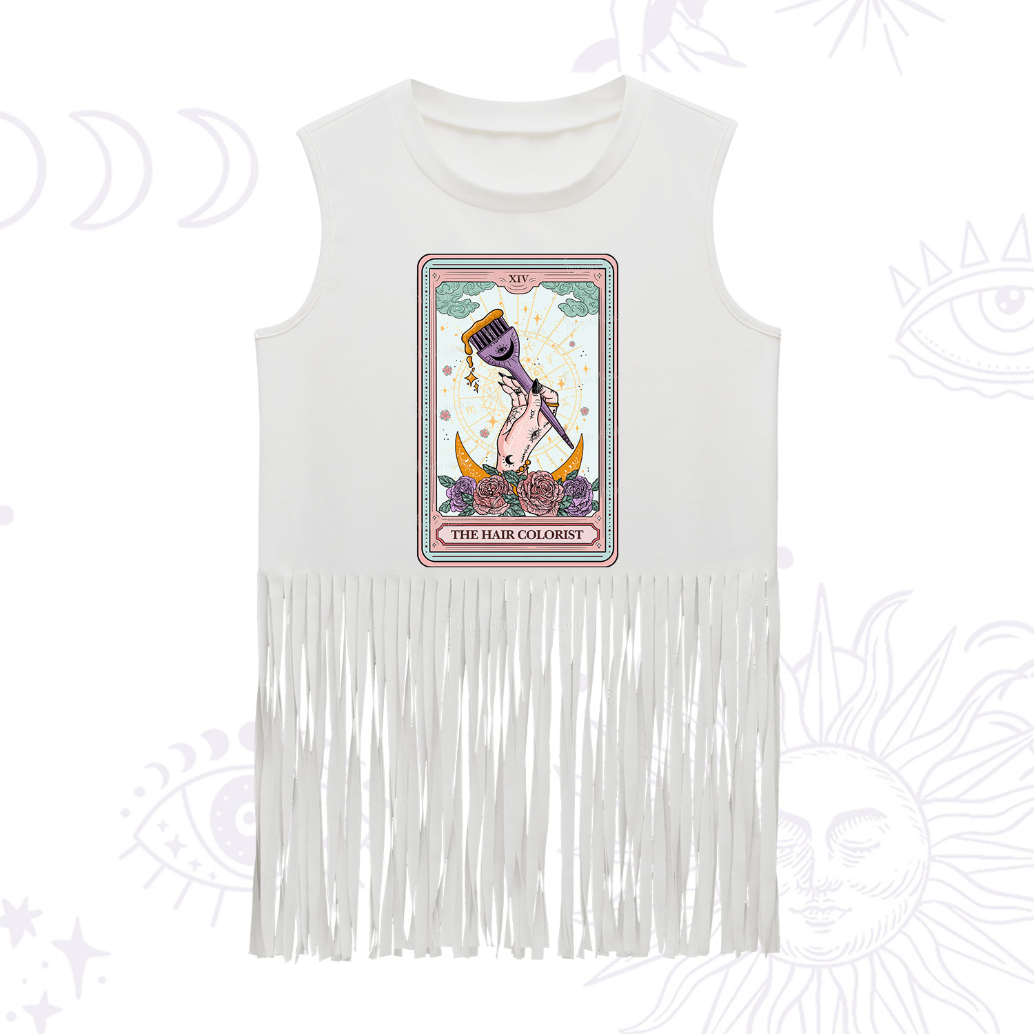 Purplehecate The Hair Colorist Tarot Fringe Tank Top