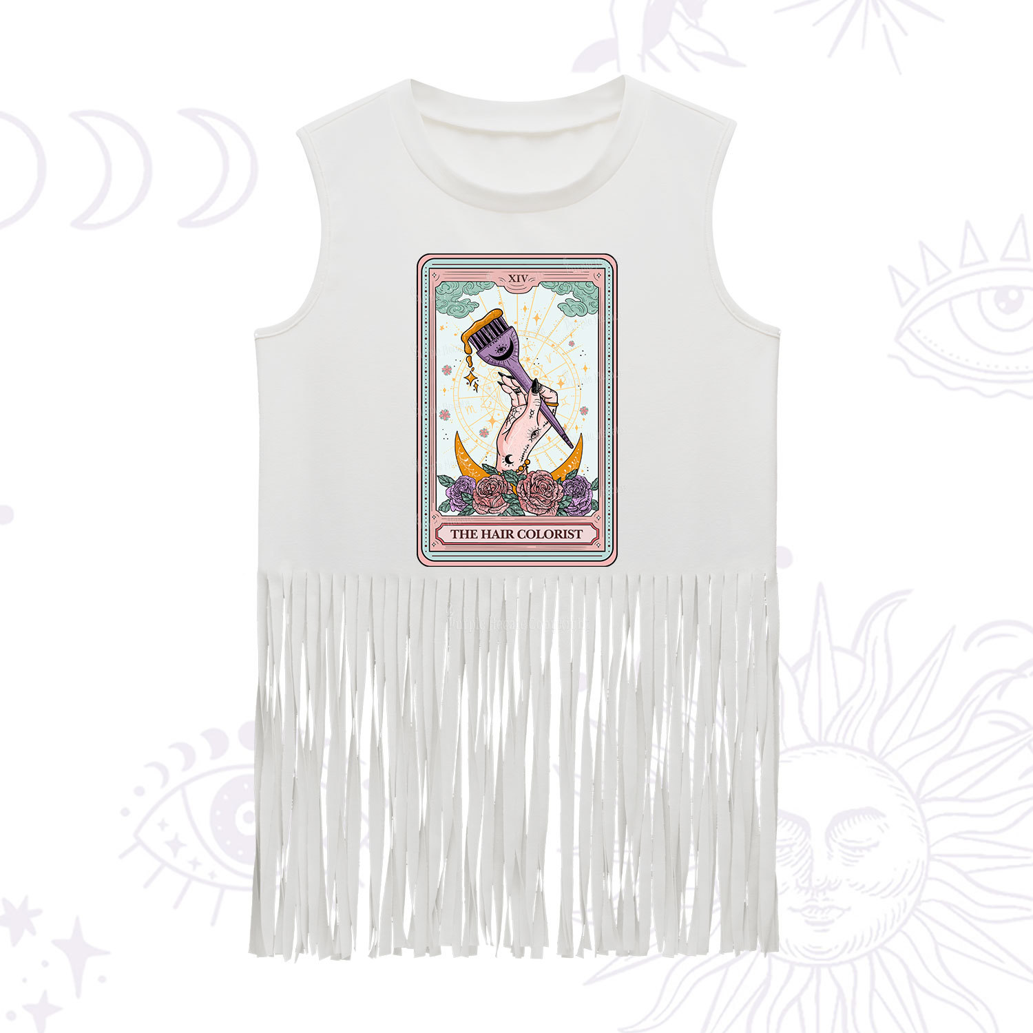 Purplehecate The Hair Colorist Tarot Fringe Tank Top
