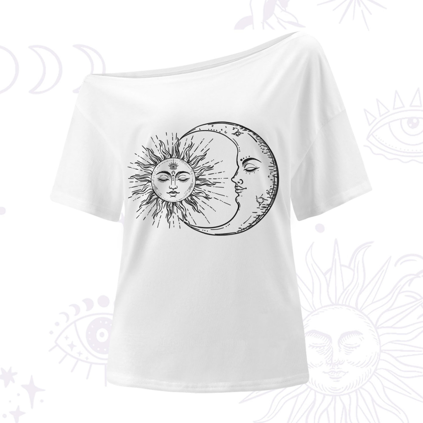 Purplehecate The Moon And The Sun One Shoulder T-Shirt