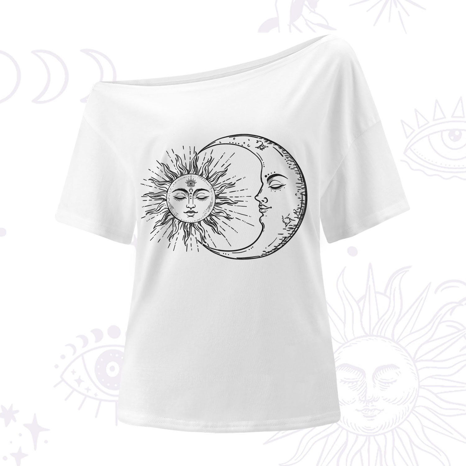 Purplehecate The Moon And The Sun One Shoulder T-Shirt