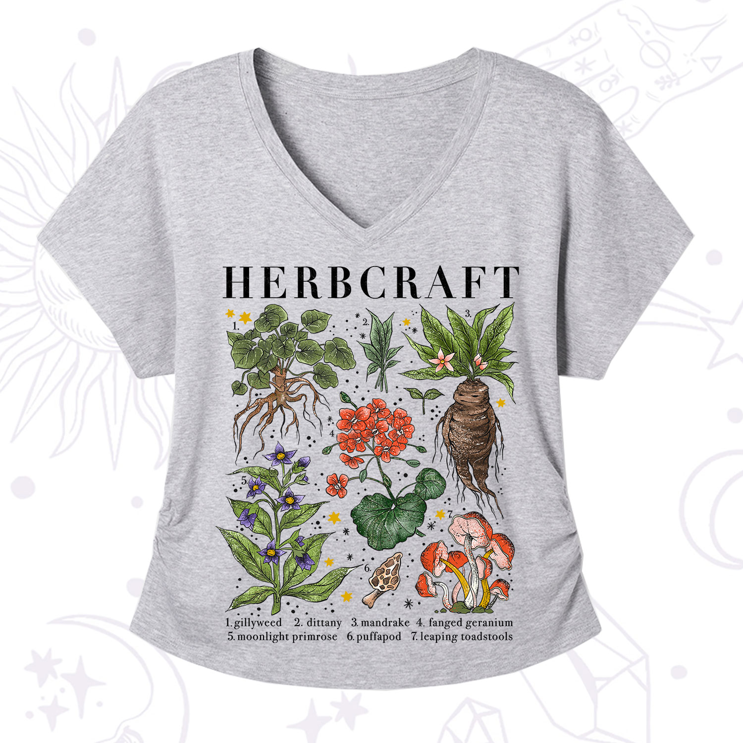 Purplehecate Magical Herbcraft V-Neck T-Shirt