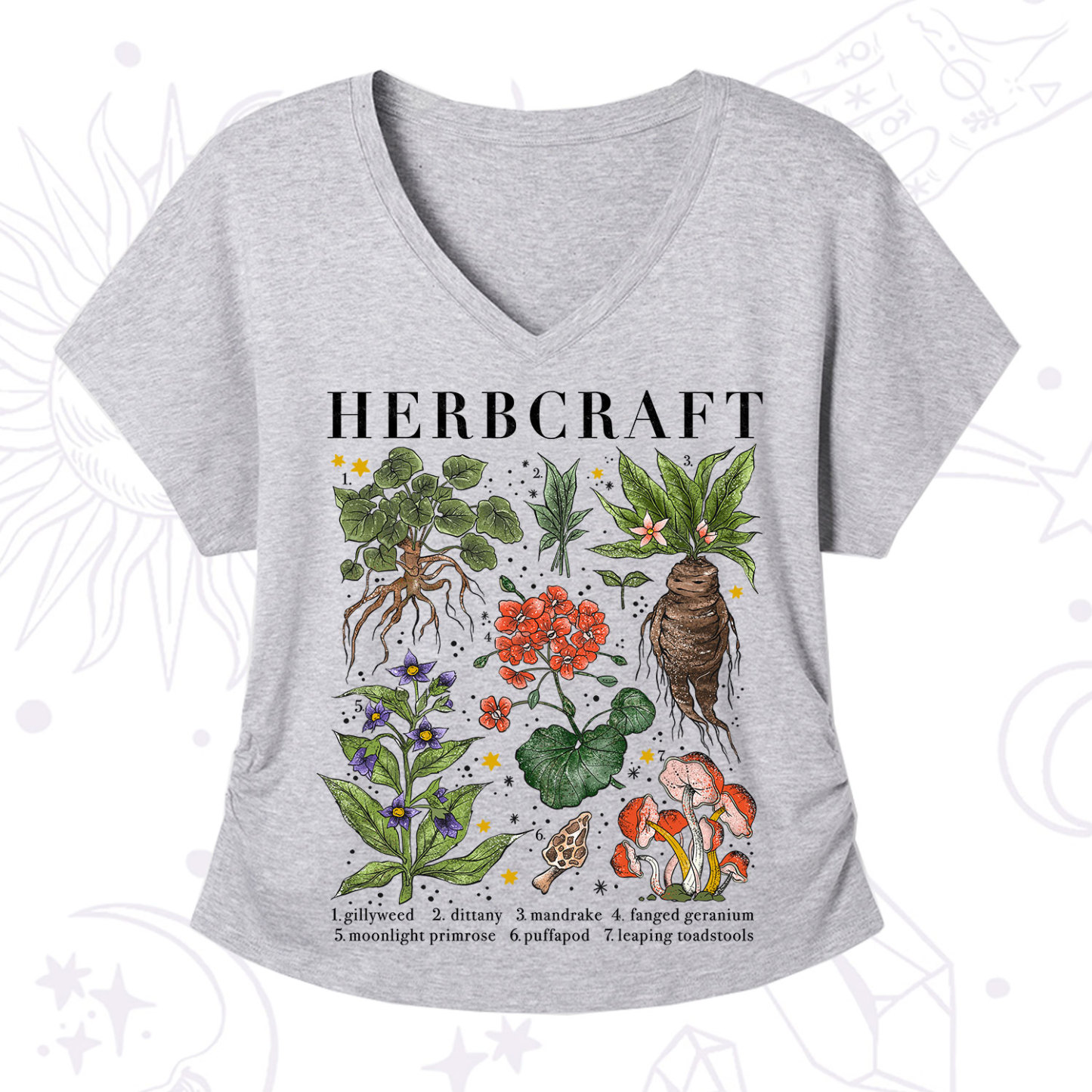 Purplehecate Magical Herbcraft V-Neck T-Shirt