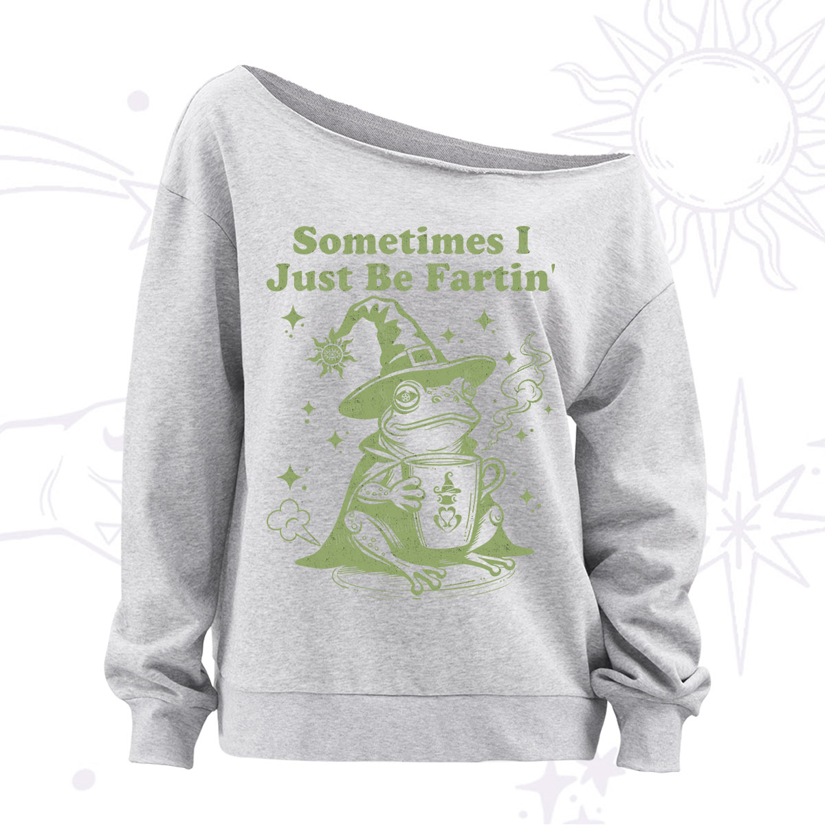 Purplehecate Sometimes I Just Be Fartin Off The Shoulder Sweatshirt