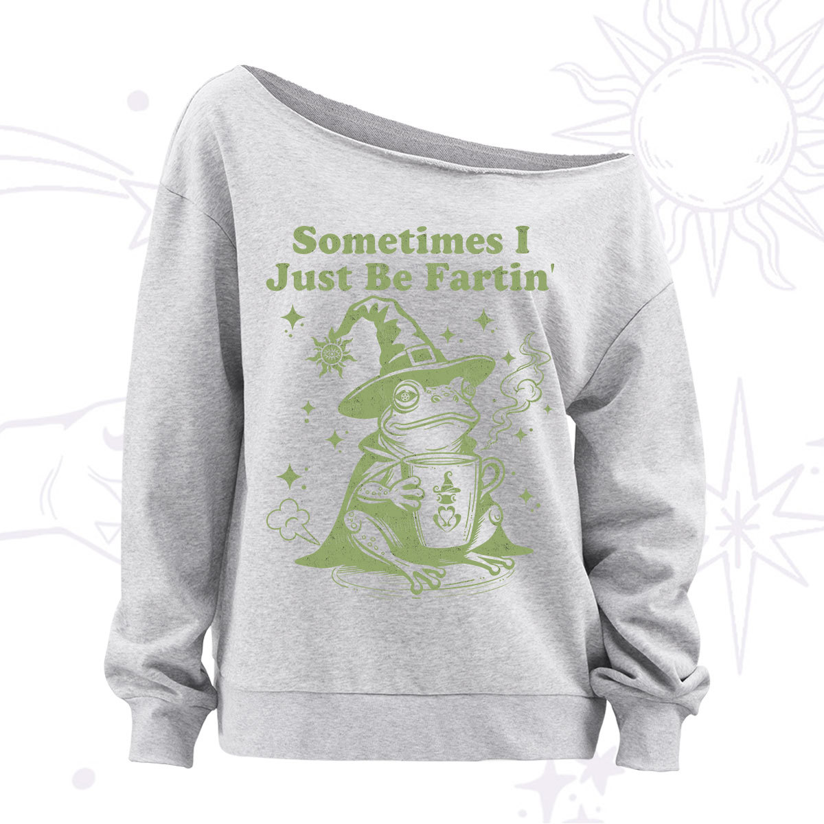 Purplehecate Sometimes I Just Be Fartin Off The Shoulder Sweatshirt