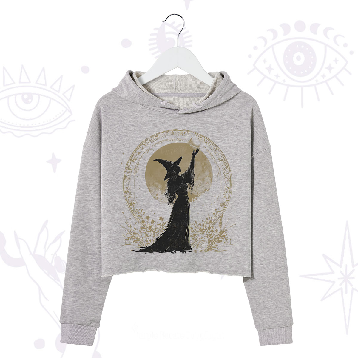Purplehecate The Moon Witch Crop Hoodie