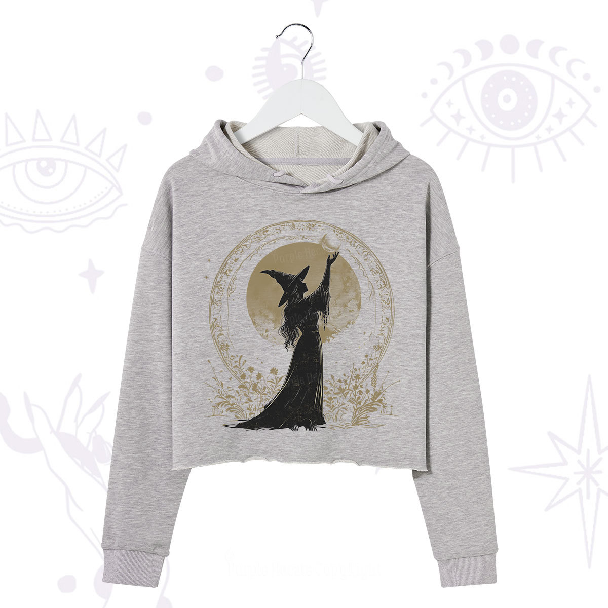 Purplehecate The Moon Witch Crop Hoodie