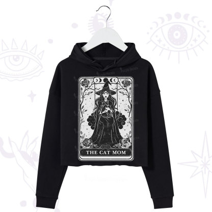Purplehecate The Witch Cat Mom Tarot Crop Hoodie