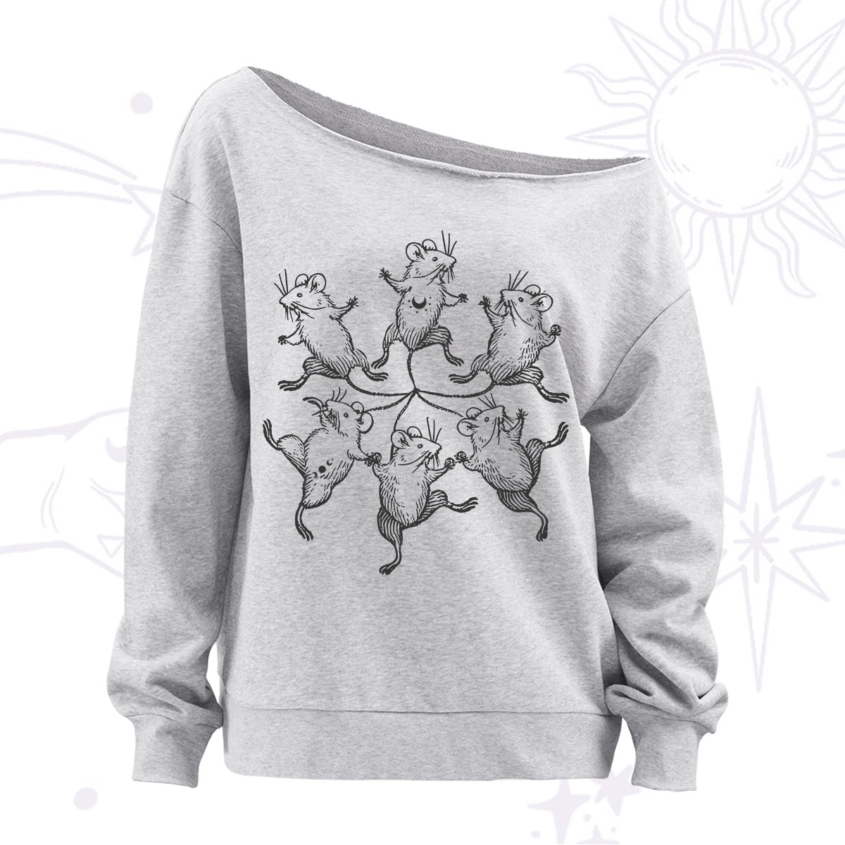 Purplehecate The Midnight Mouse Dance Off The Shoulder Sweatshirt