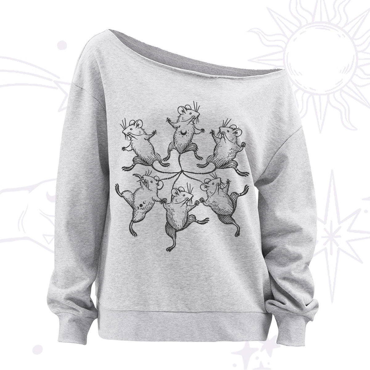 Purplehecate The Midnight Mouse Dance Off The Shoulder Sweatshirt