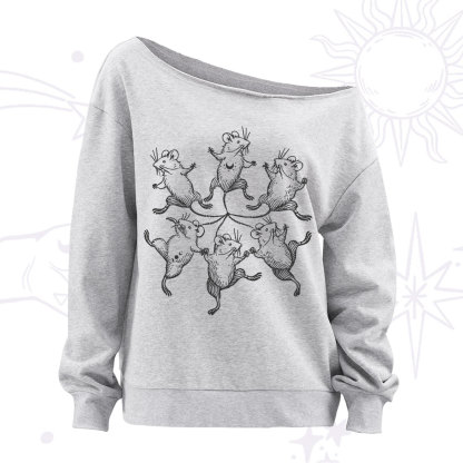 Purplehecate The Midnight Mouse Dance Off The Shoulder Sweatshirt