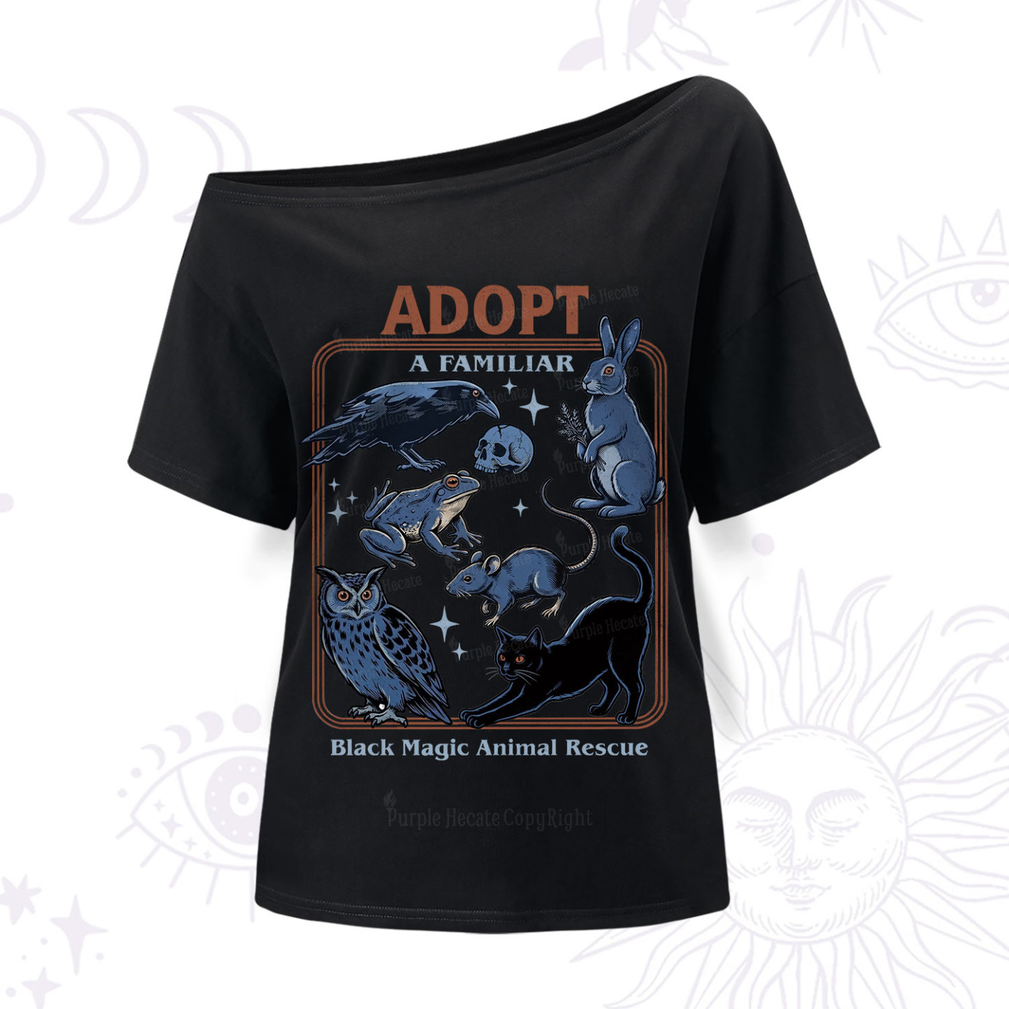 Purplehecate Adopt a Familiar One Shoulder T-Shir