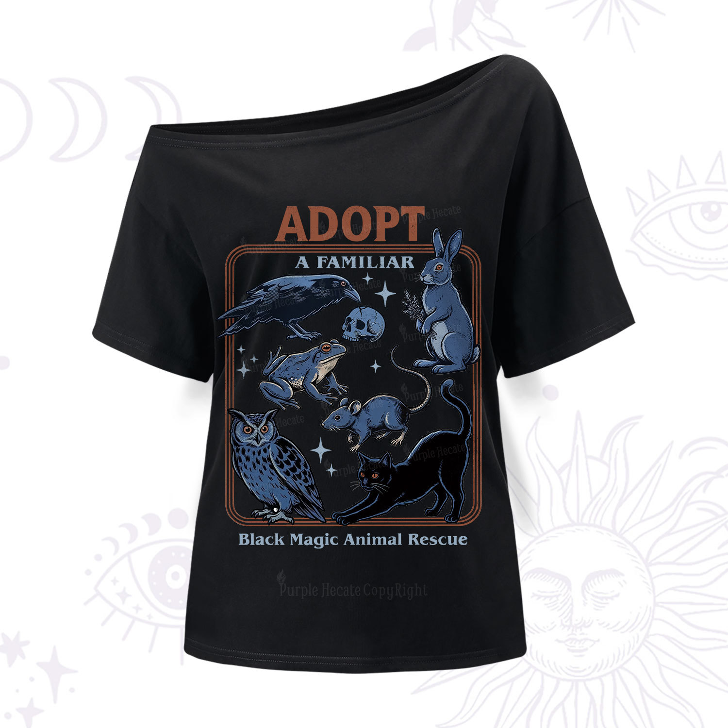 Purplehecate Adopt a Familiar One Shoulder T-Shir