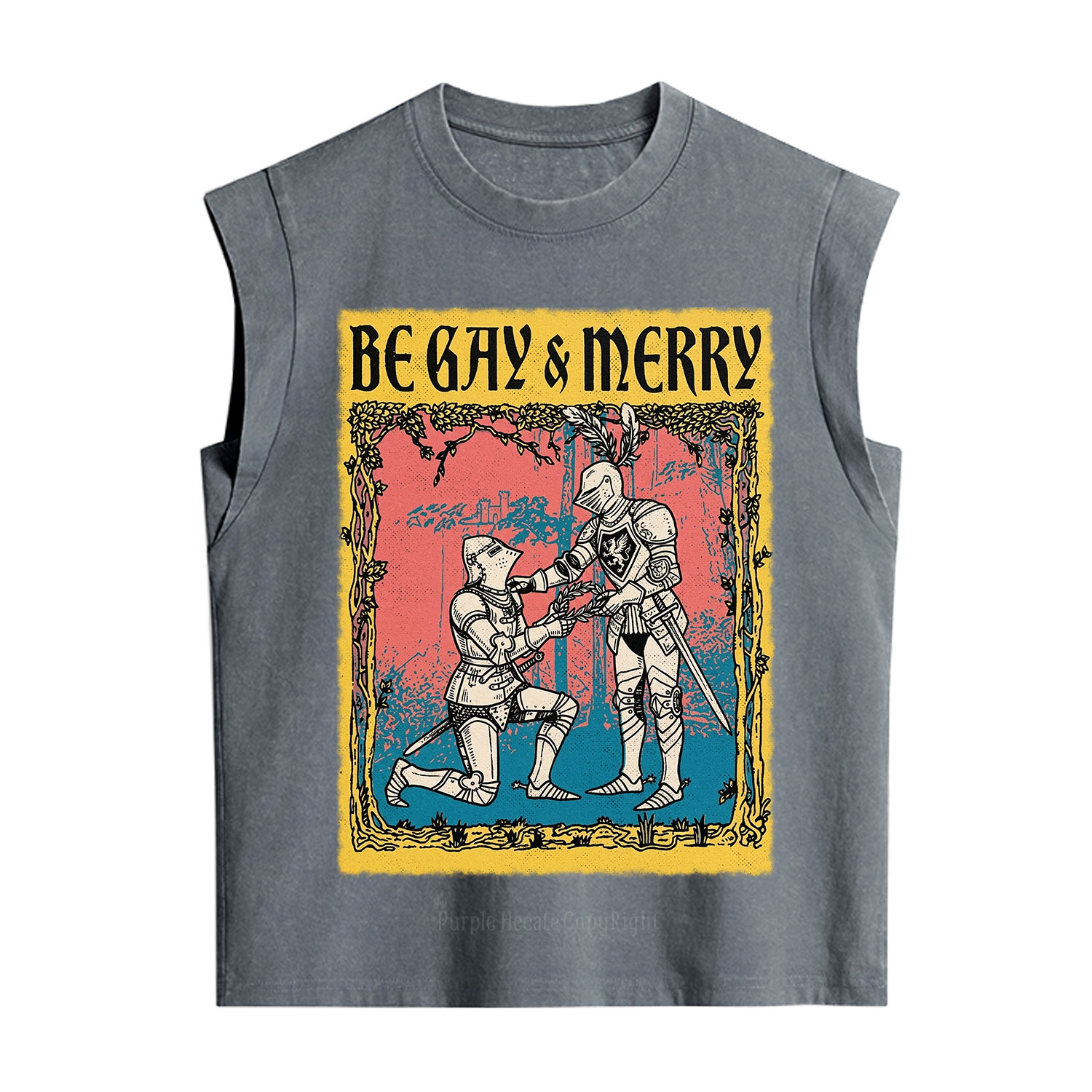 Purplehecate Be Gay Merry Medieval Knights Vintage Washed Tank