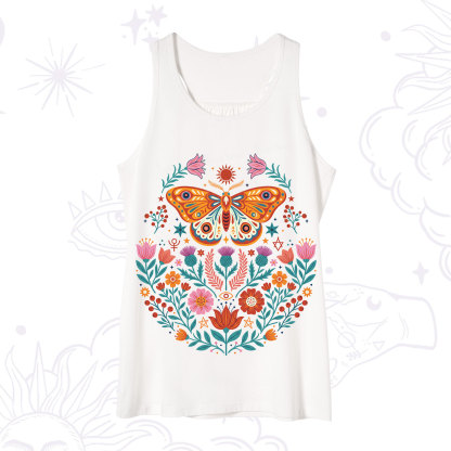 Purplehecate Boho Colorful Celestial Moth Tank