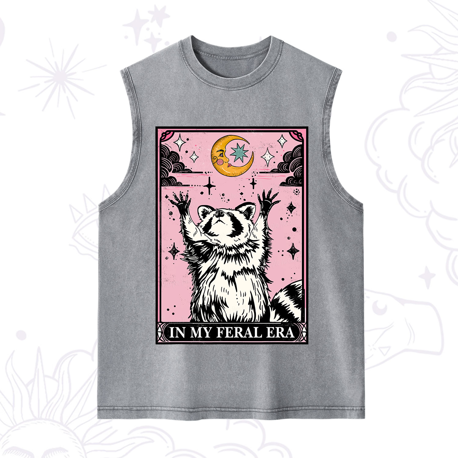 Purplehecate The In My Feral Era Tarot Raccoon Washed Tank