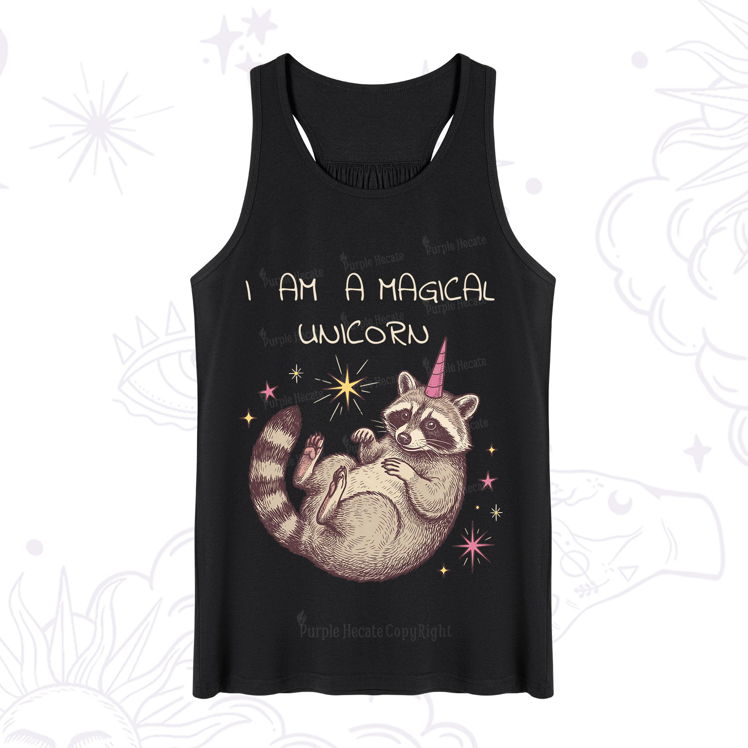 Purplehecate I Am A Magical Unicorn Raccoon Tank