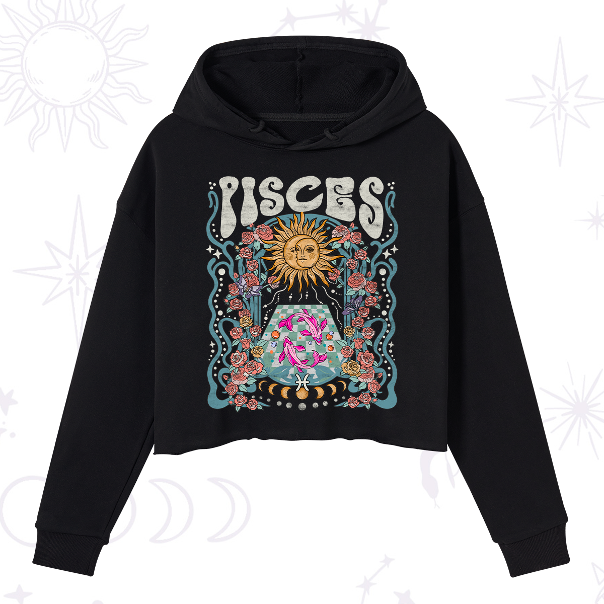 Purplehecate Pisces Spirit Zodiac Crop Hoodie