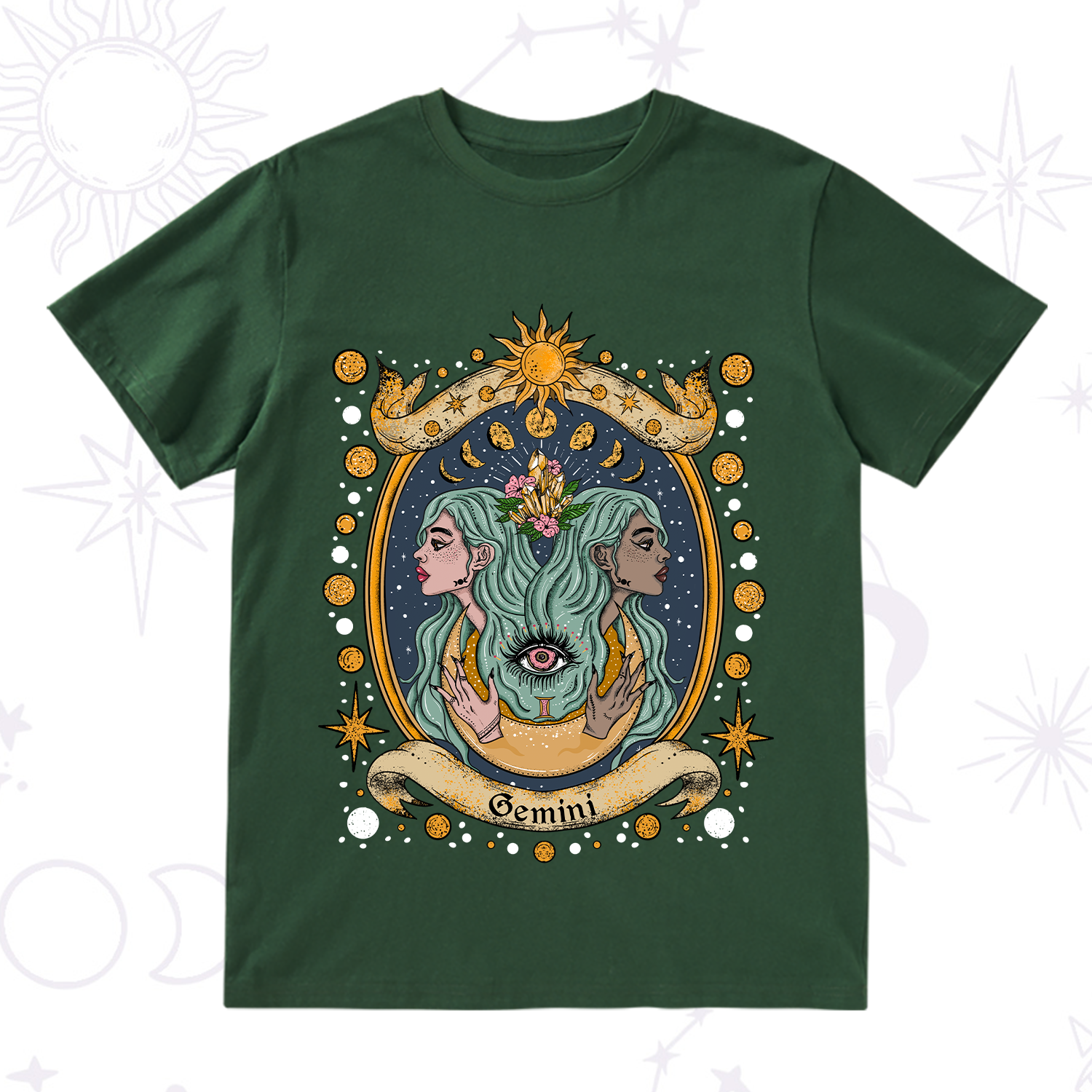Purplehecate Celestial Gemini Zodiac T-Shirt