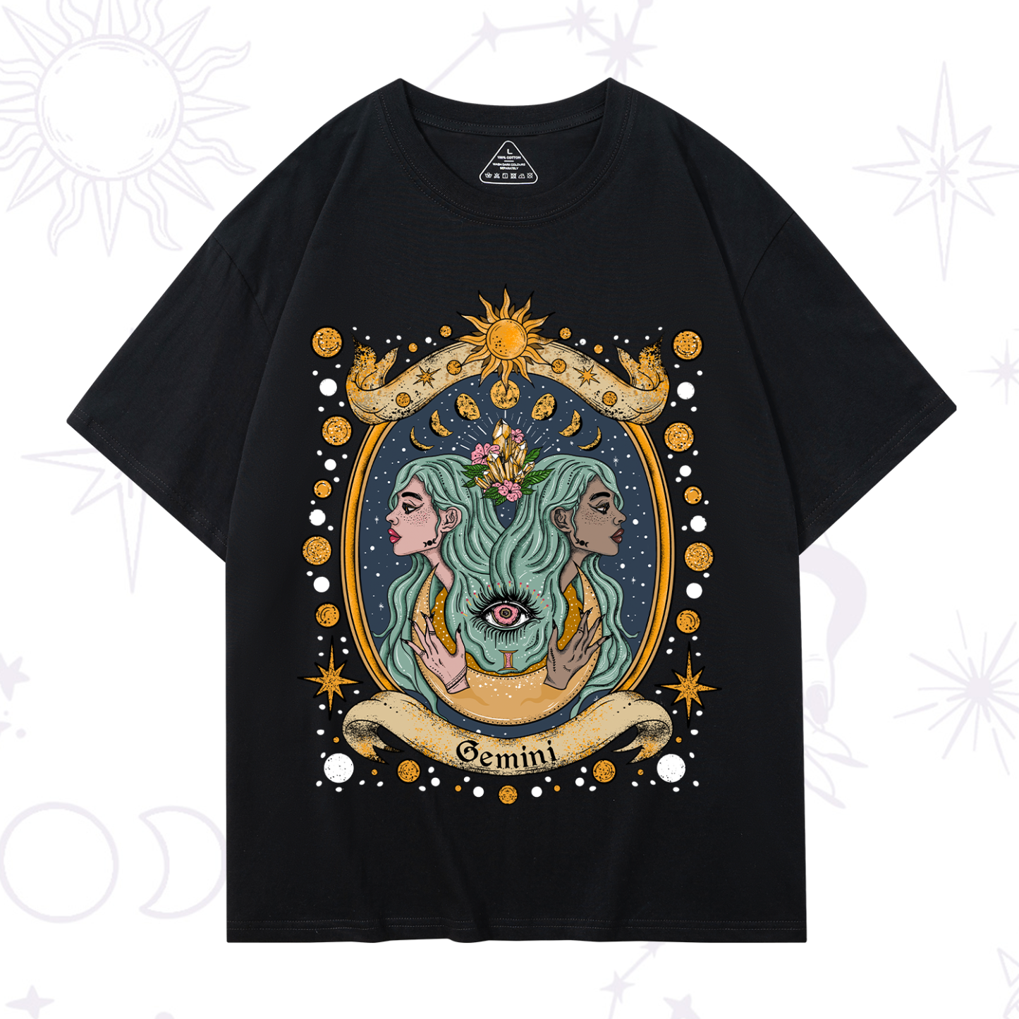 Magic Purplehecate Celestial Gemini Zodiac T-Shirt