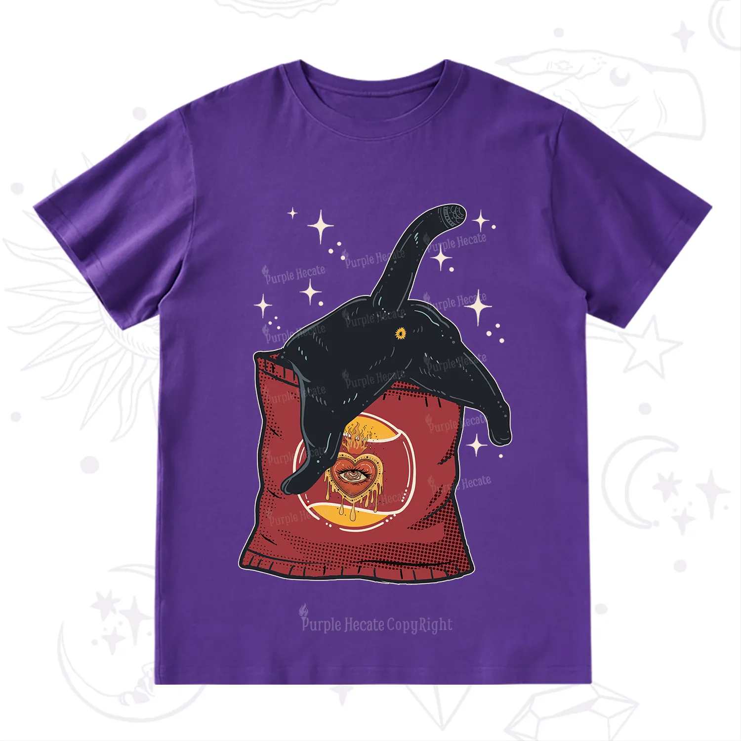 Purplehecate Curious Witch Cat T-Shirt