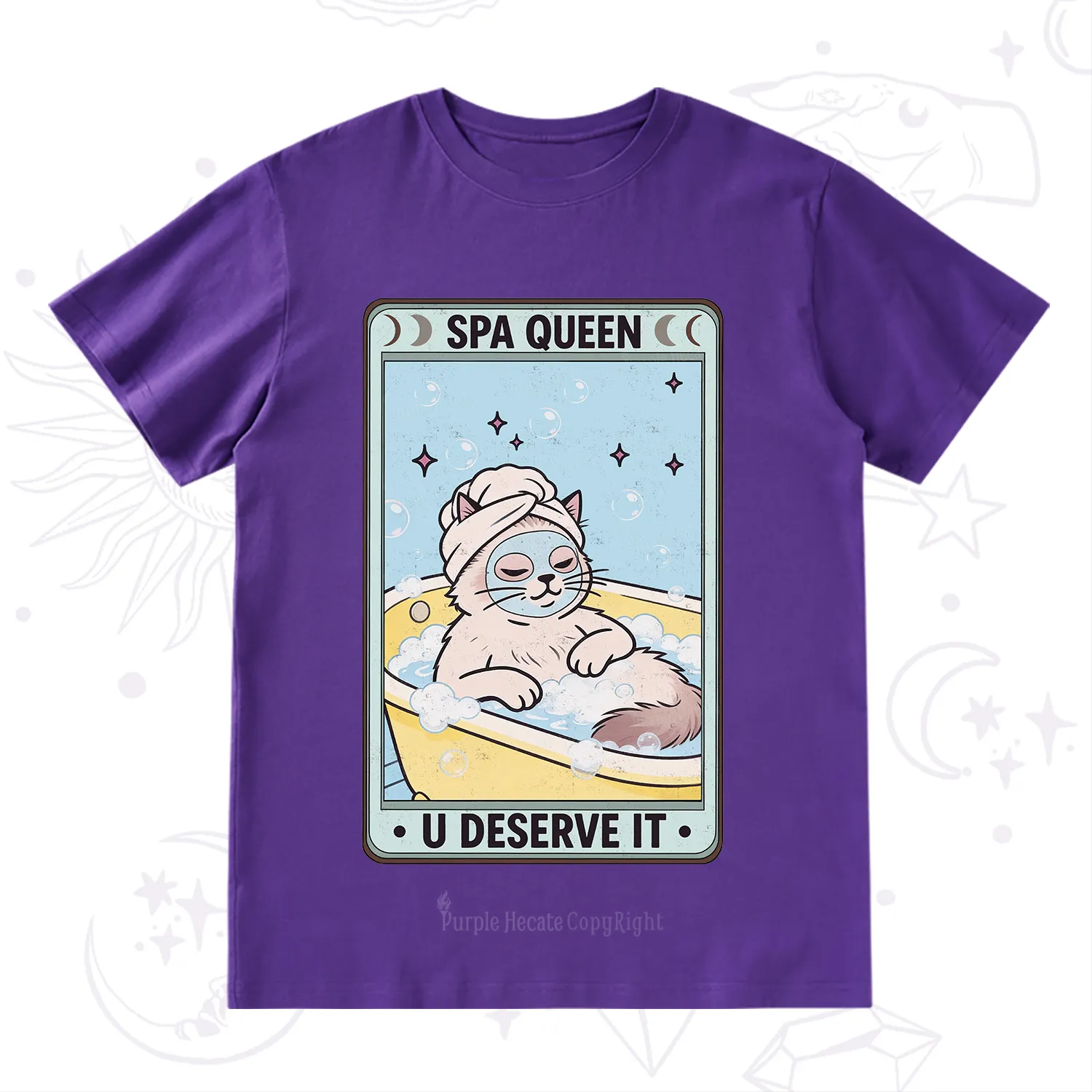 Purplehecate The Spa Queen Cat Tarot T-Shirt