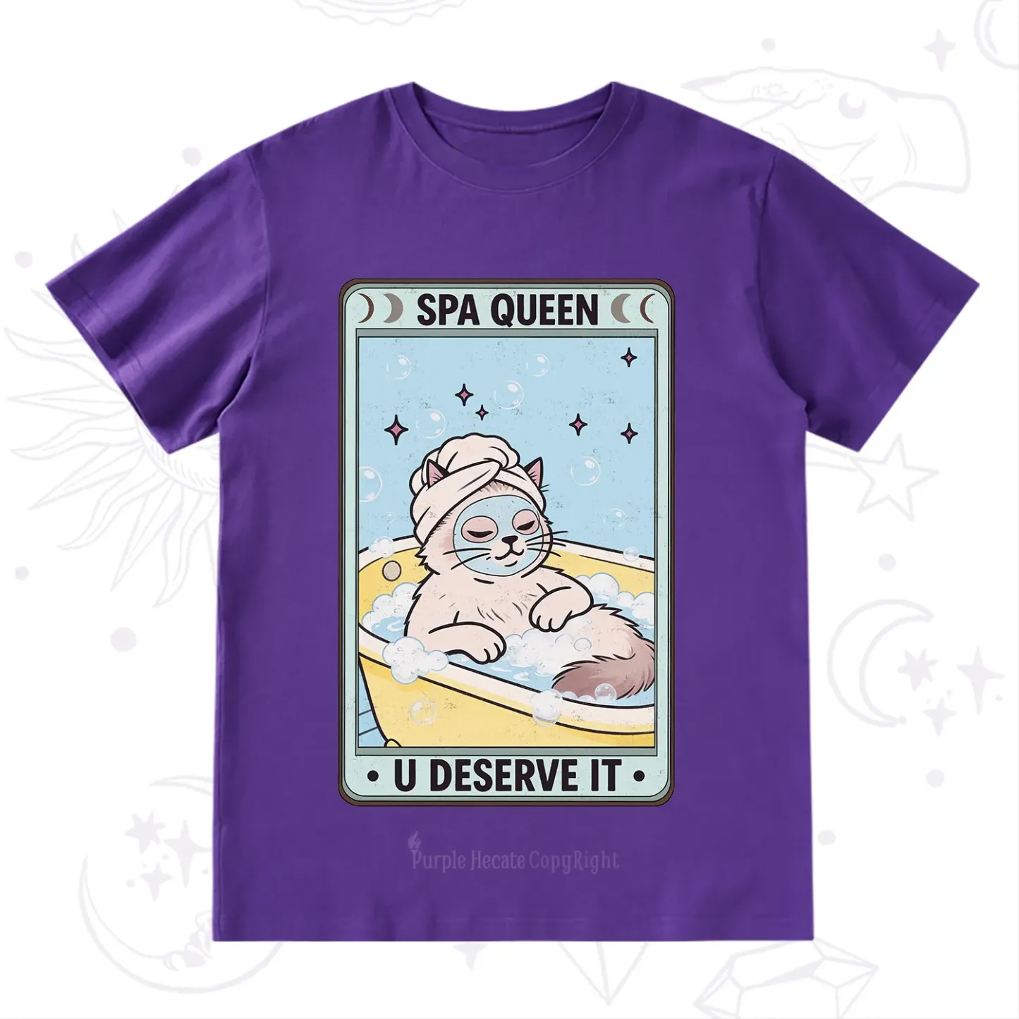 Purplehecate The Spa Queen Cat Tarot T-Shirt