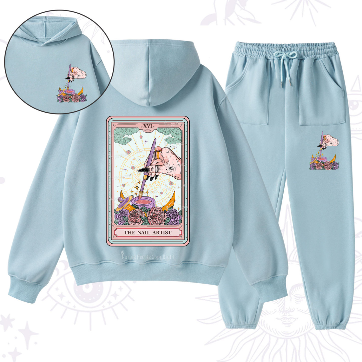 Purplehecate The Nail Artist Tarot Card Fleece Hoodie Suit