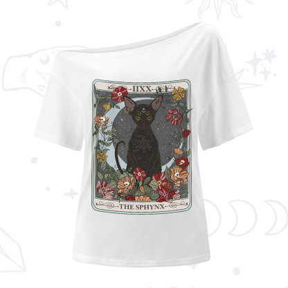 Purplehecate The Sphynx Tarot One-Shoulder T-Shirt
