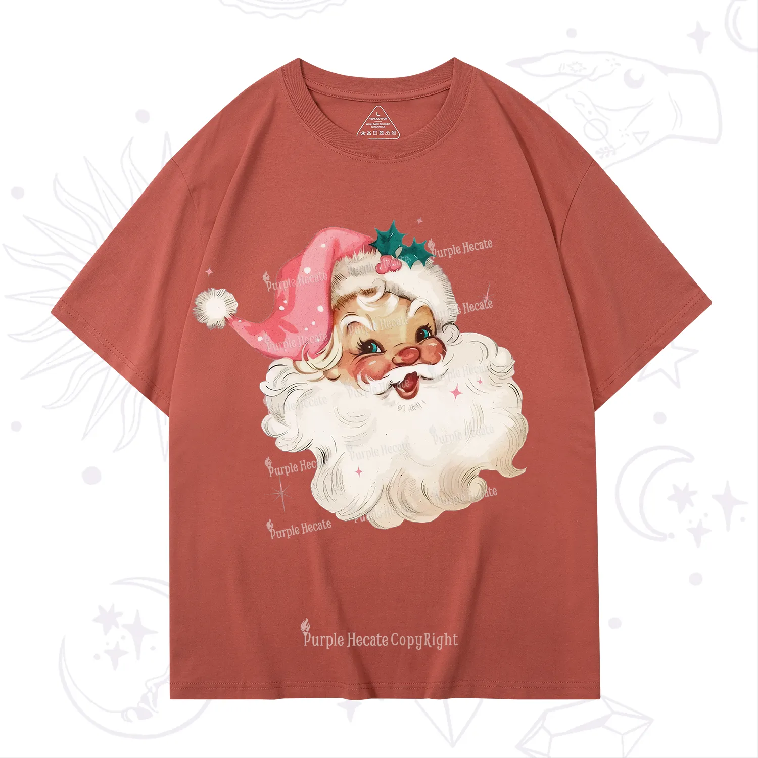 Purplehecate Pink Santa Christmas T-Shirt