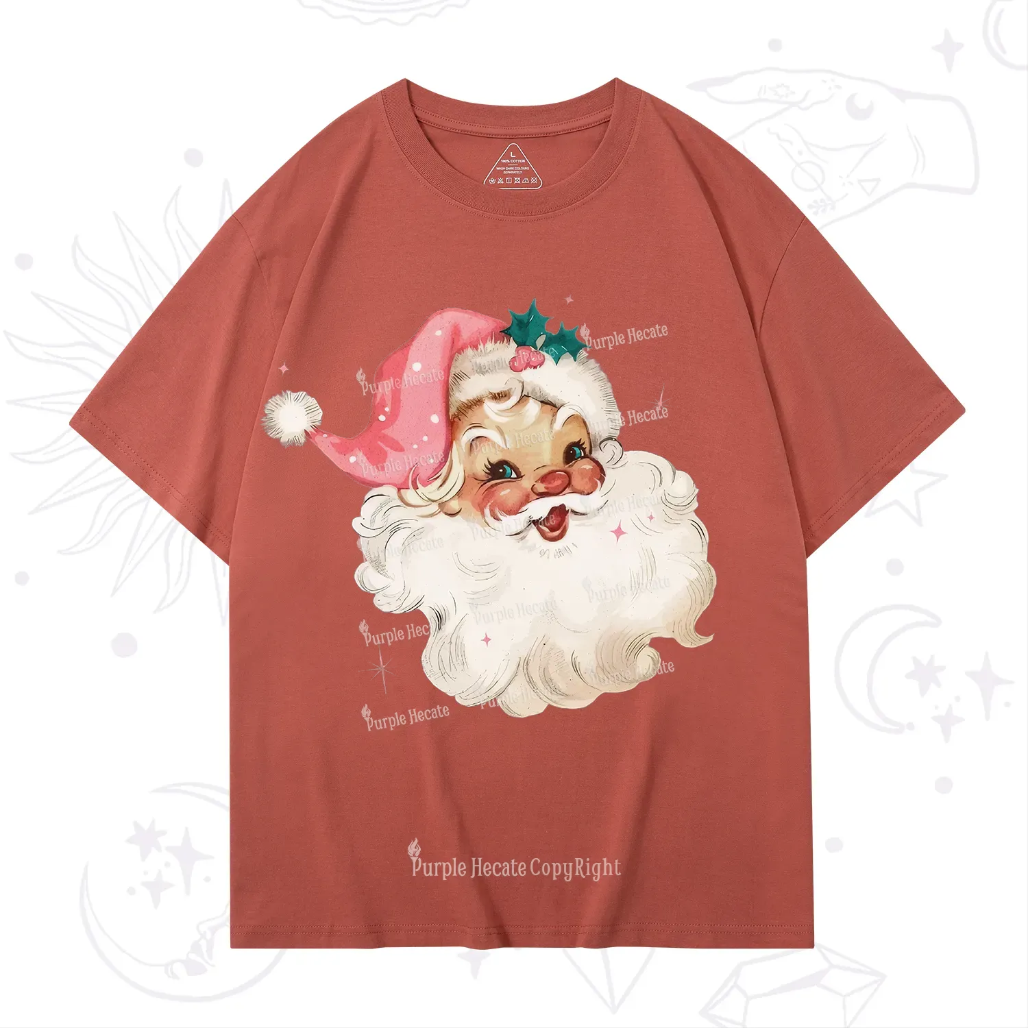 Purplehecate Pink Santa Christmas T-Shirt