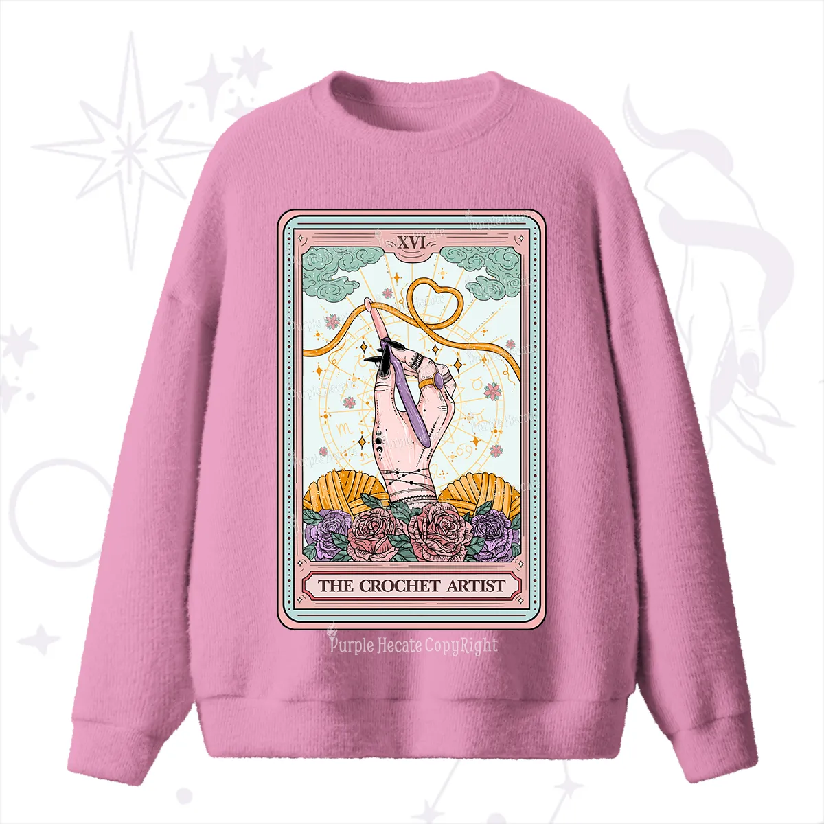 Purplehecate The Crochet Artist Tarot Card Fuzzy Ugly Sweater