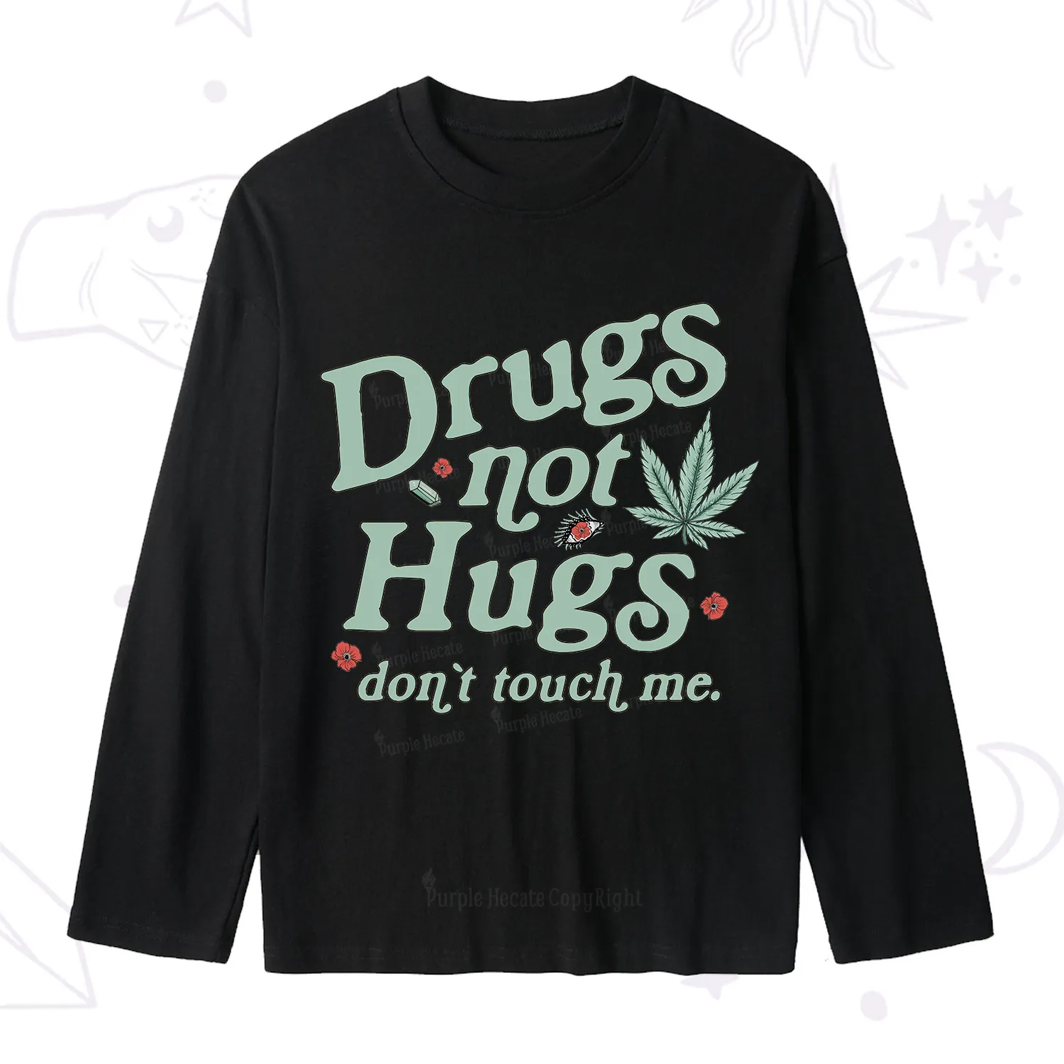 Purplehecate Sarcastic Weed Slub Long Sleeve T-Shirt