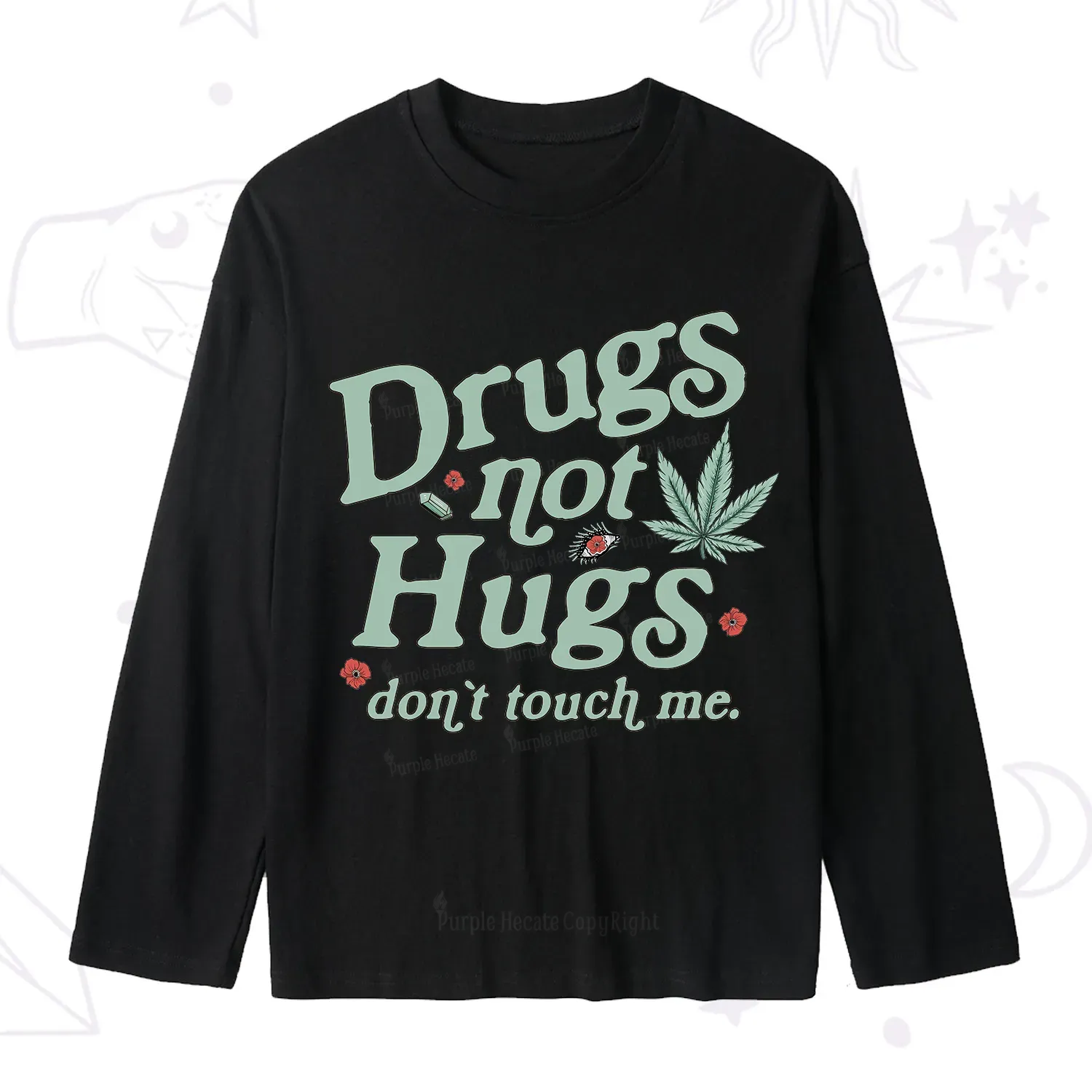Purplehecate Sarcastic Weed Slub Long Sleeve T-Shirt