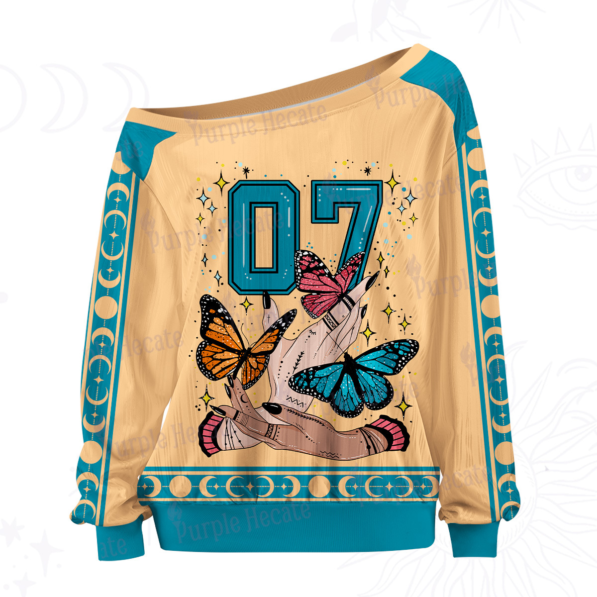 Purplehecate Metamorphoses Off The Shoulder Graphic Jersey