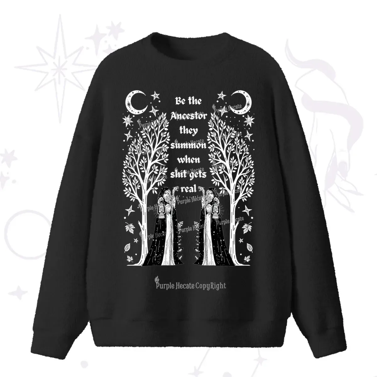 Purplehecate Be The Ancestor They Summon When Shit Gets Real Fuzzy Ugly Sweater