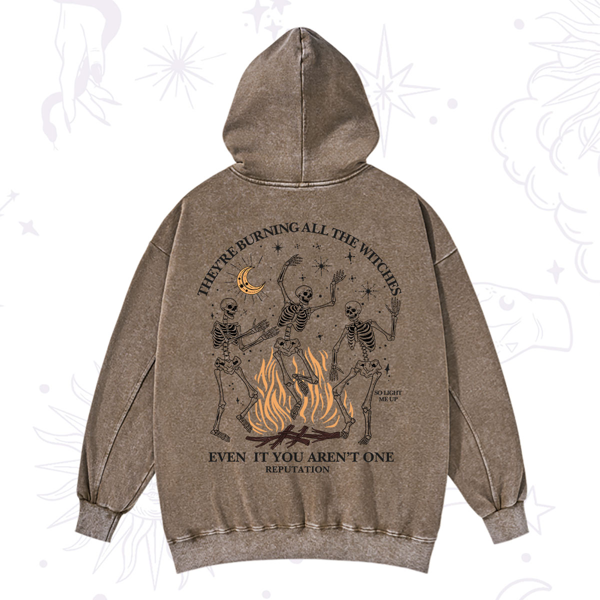 Purplehecate They're Burning All The Witches Even If You Aren't One Washed Hoodie