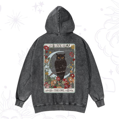 Purplehecate The Owl Tarot Washed Hoodie