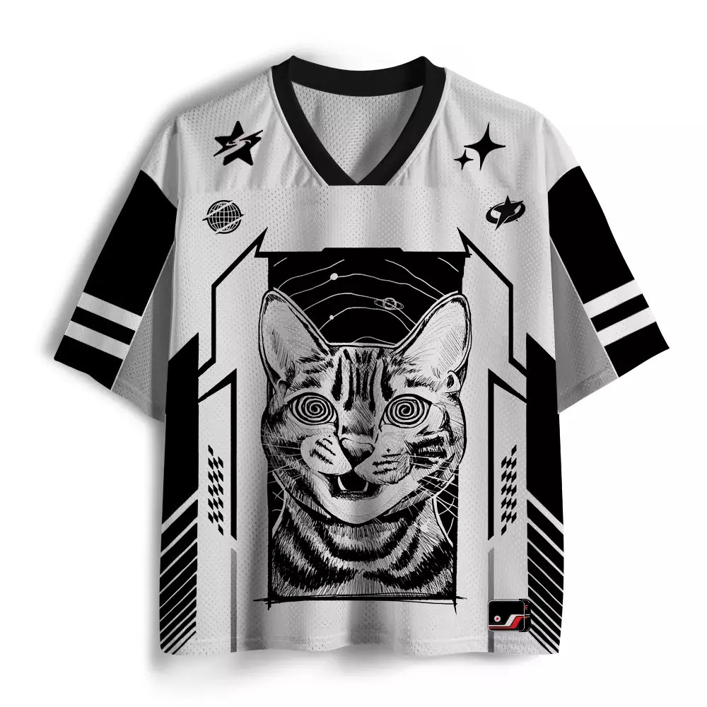 Purplehecate Hypnotic Cat Mesh Jersey