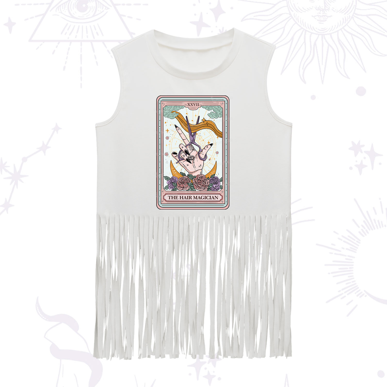 Purplehecate The Hair Magician Tarot Fringe Tank Top