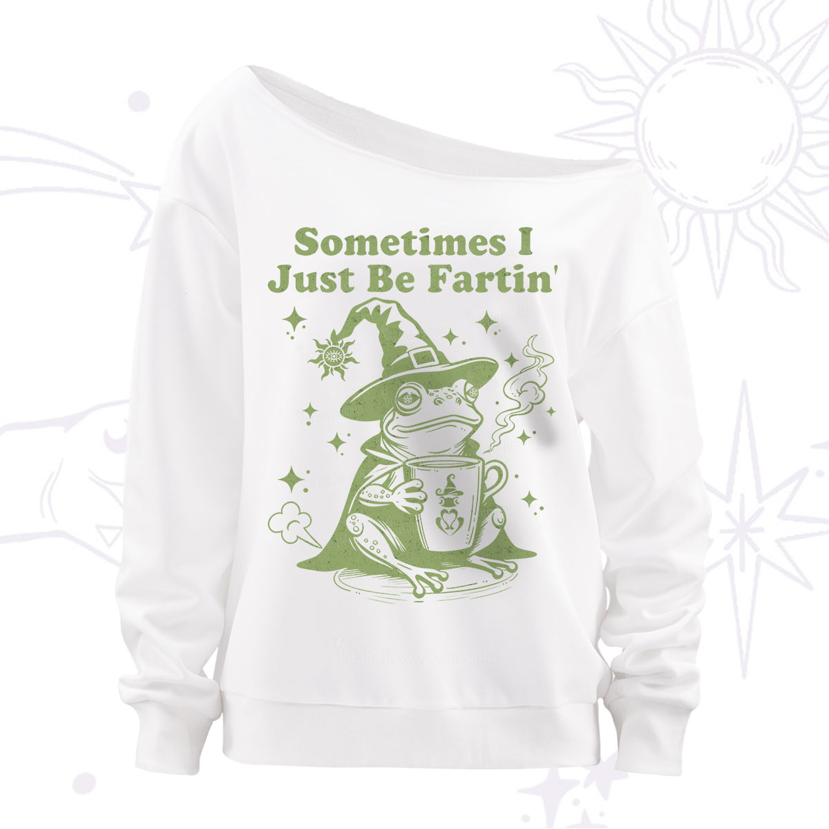 Purplehecate Sometimes I Just Be Fartin Off The Shoulder Sweatshirt