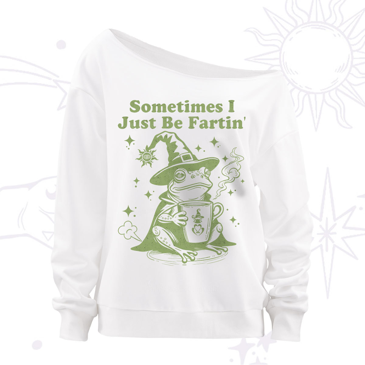 Purplehecate Sometimes I Just Be Fartin Off The Shoulder Sweatshirt