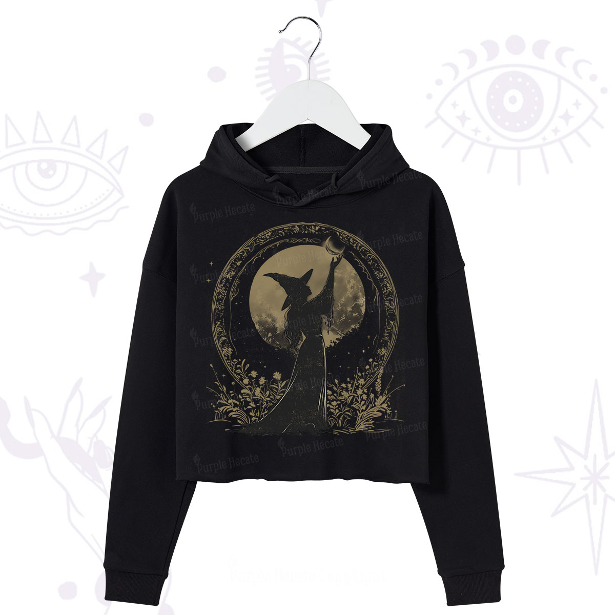 Purplehecate The Moon Witch Crop Hoodie
