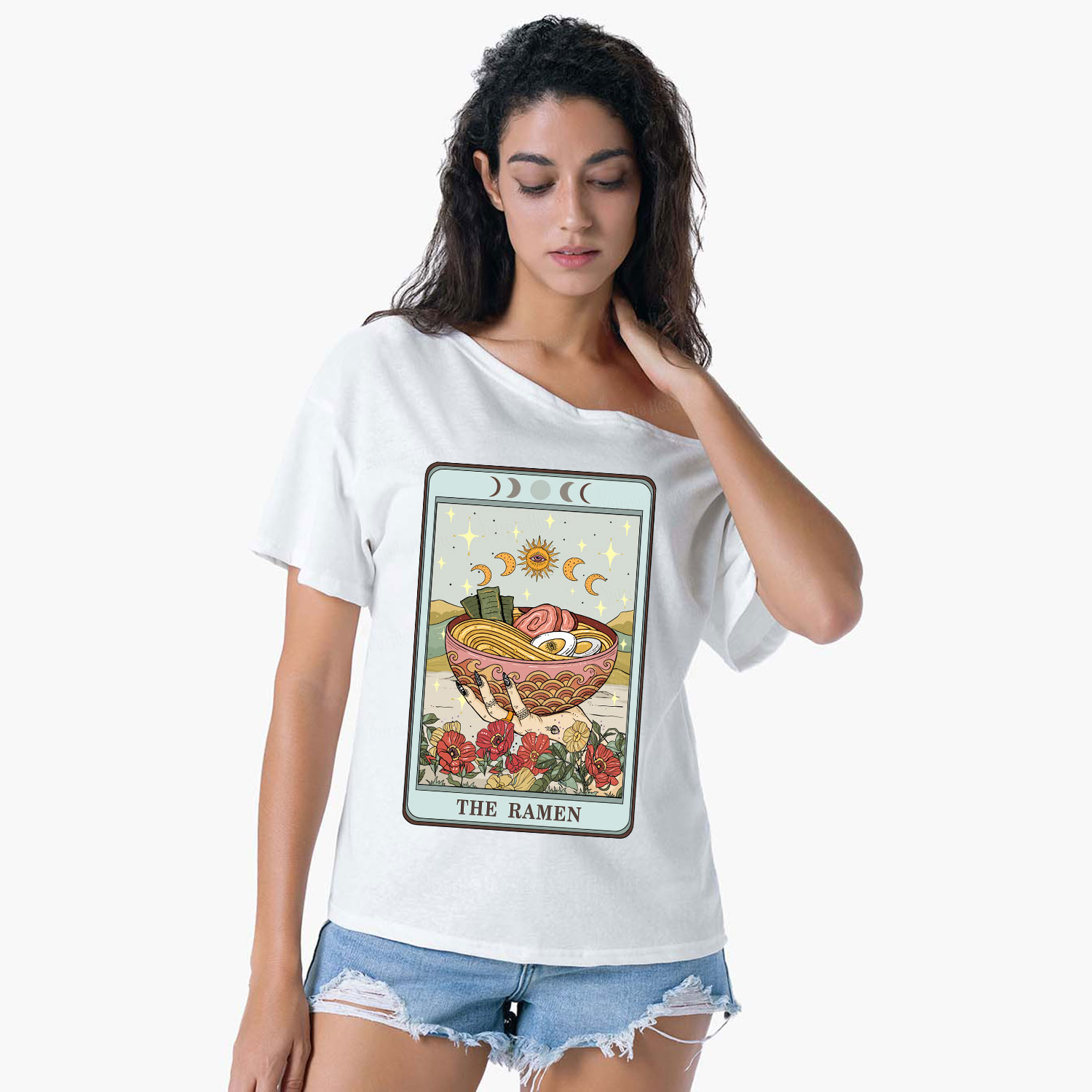 Purplehecate The Ramen Tarot One Shoulder T-Shirt
