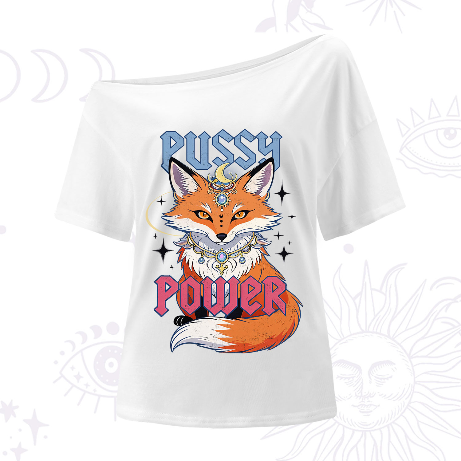 Purplehecate Pussy Power One Shoulder T-Shirt