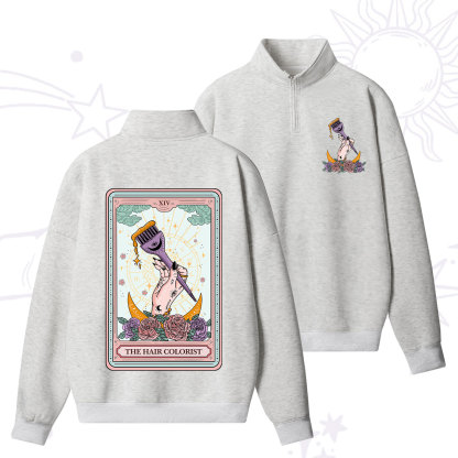 Purplehecate The Hair Colorist Tarot Zip Fleece Sweatshirt