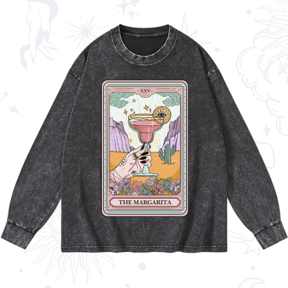 Purplehecate The Margarita Tarot Card Washed Long Sleeve Shirt