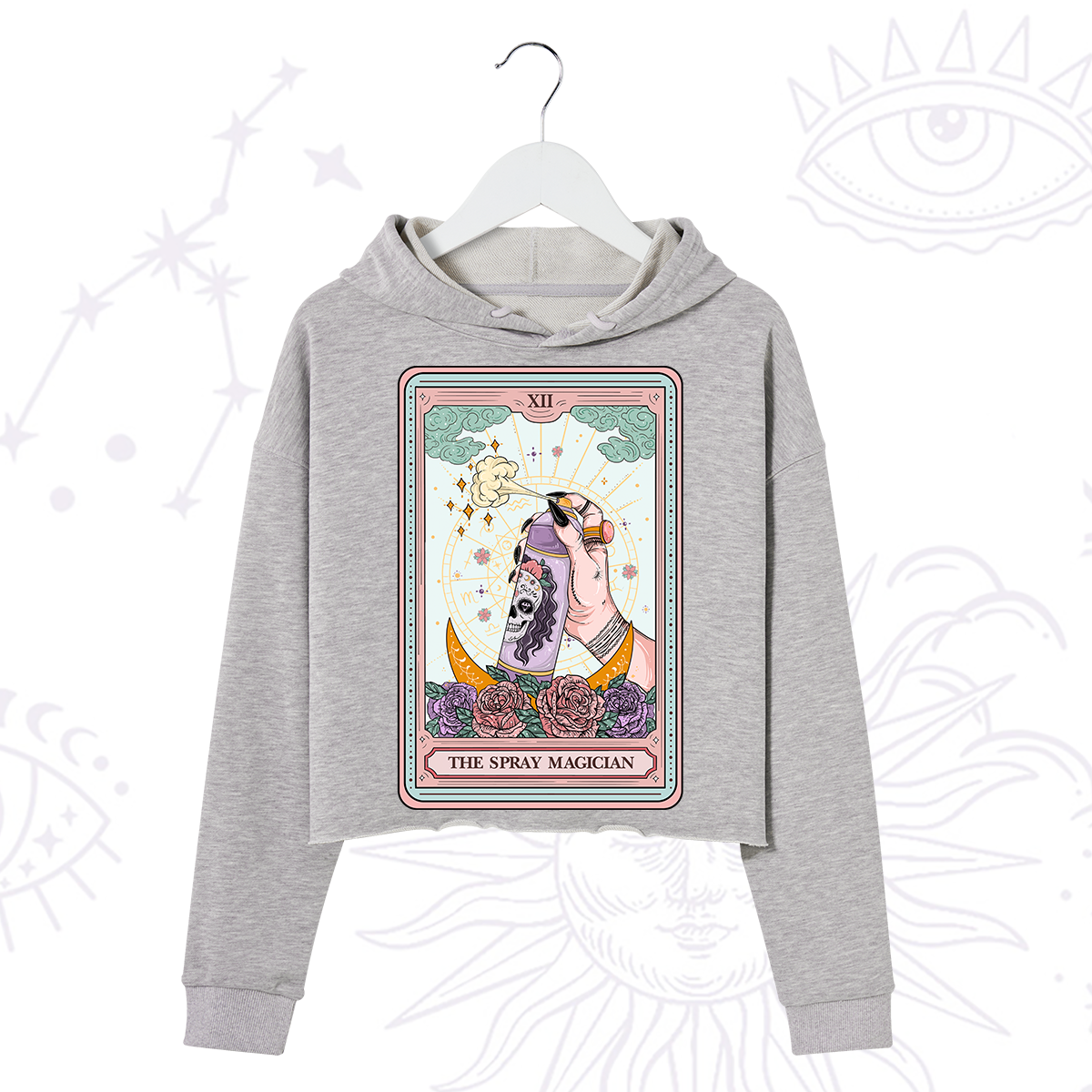 Purplehecate The Spray Magician Tarot Card Crop Hoodie