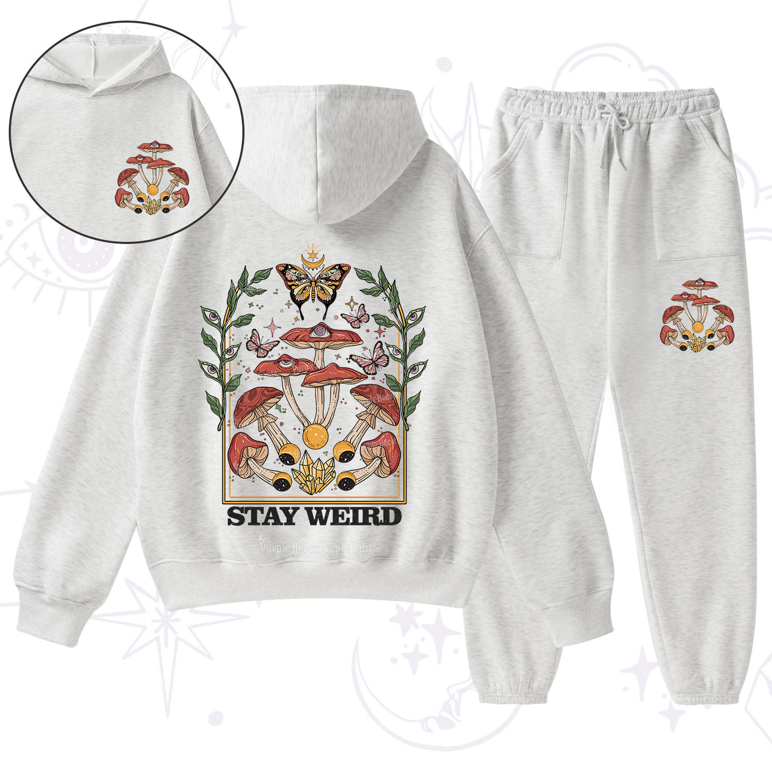 Purplehecate Stay Weird Fleece Hoodie Suit